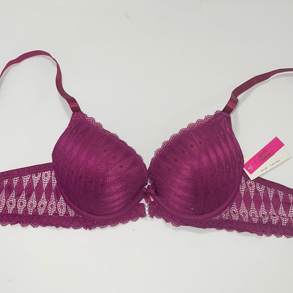 PUSH UP GENTLE LACE T-SHIRT LIGHTLY LINED BRA UNDERWIRE 3 HOOKS ILYS LUMIE BRAND